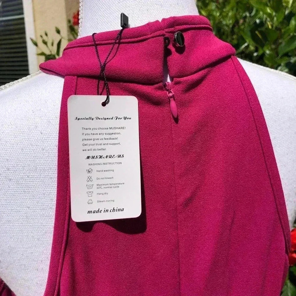 Mushare Pink Halter Maxi  Dress NWT Size Large - Picture 11 of 12